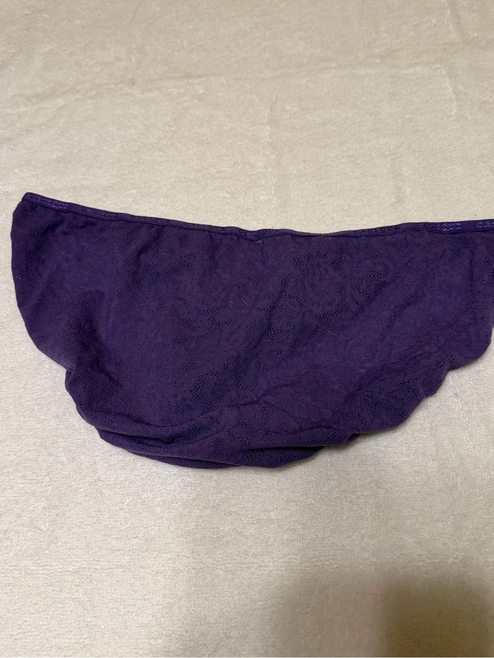 Cacique Purple Women's Lace Back Bikini Panties